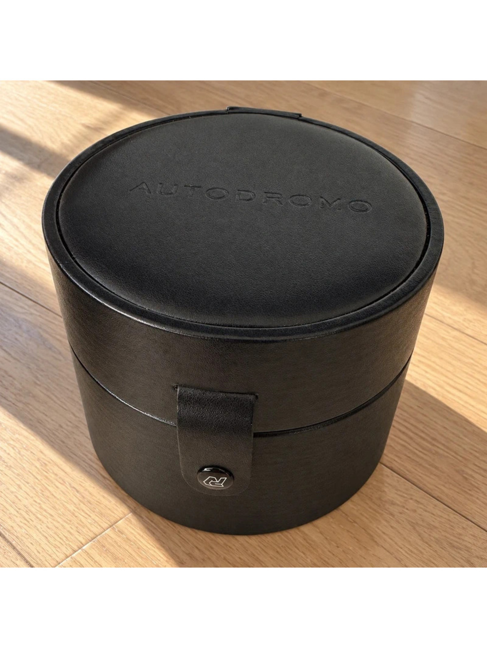 Autodromo Black Leather Watch Storage Display Gift Box Case 4.5"